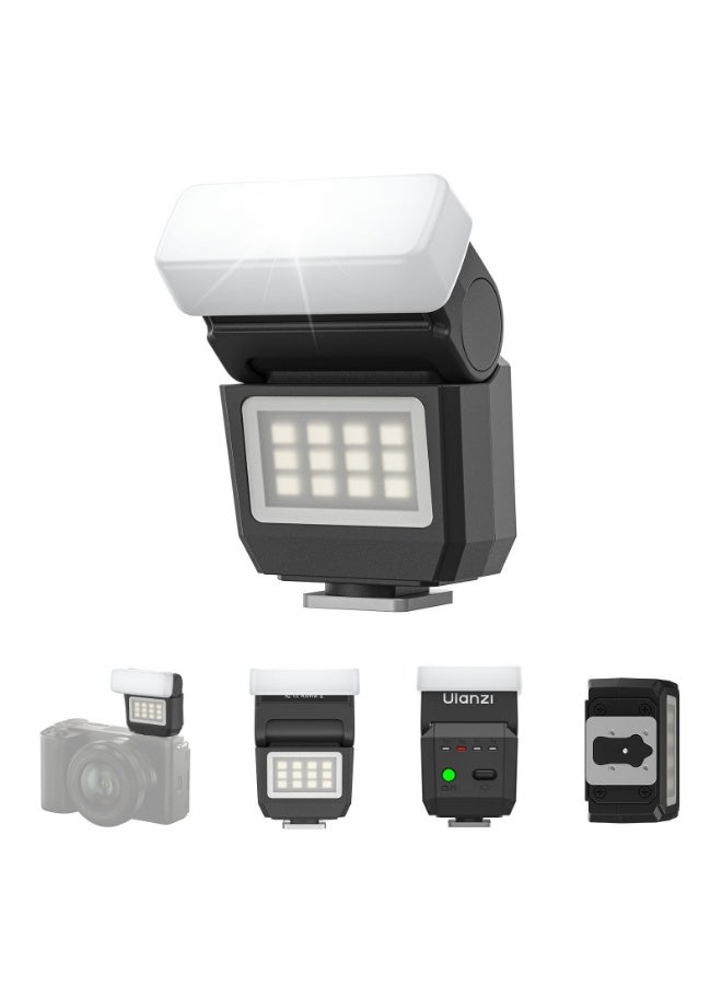 ULANZI SL03 Mini Camera Flash Unit with Video Light, GN8 6500K External Flash, 90° Adjustable Angle, Compatible with Sony/Canon/Fujifilm/Nikon SLR Cameras, Universal Single-Contact Hot Shoe Interface (with Softbox) - Image 1